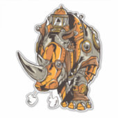 Stoomtech-pantser RHINO Mechanisch Geek Chic Sticker (Voorkant)