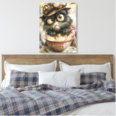 Stoomtech Ramen Kat Fijne Kunst Grote Canvasprint Canvas Afdruk (Insitu (Slaapkamer))