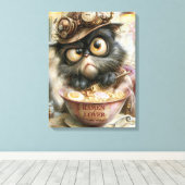 Stoomtech Ramen Kat Fijne Kunst Grote Canvasprint Canvas Afdruk (Insitu (Houten vloer))