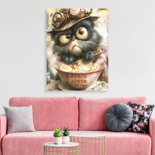 Stoomtech Ramen Kat Fijne Kunst Grote Canvasprint Canvas Afdruk (Insitu (Woonkamer))