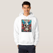 Stoomtech Schedel met Vlinder Afro Haar Hoodie (Voorkant volledig)