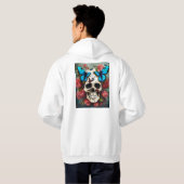 Stoomtech Schedel met Vlinder Afro Haar Hoodie (Achterkant volledig)