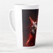 Stoomtech Sfinx Kat Krijger Kijkt Woest Latte Mok (Linkerhoek)