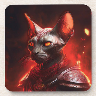 Stoomtech Sfinx Kattenkrijger Kijkend Fel Bier Onderzetter
