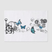 Stoomtech Stam Blue Vlinders Tandwiel Werveling Tissuepapier (Voorkant)