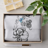 Stoomtech Stam Blue Vlinders Tandwiel Werveling Tissuepapier (Geschenk)