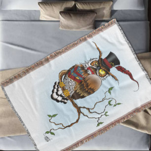 Stoomtech Stijlvolle Uil Hoed Vintage  Deken