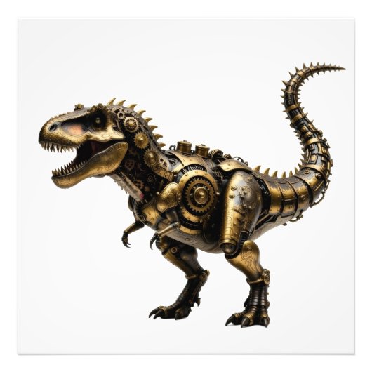 Stoomtech T-Rex Mech – Koperen Dino Beest Foto Afdruk (Voorkant)
