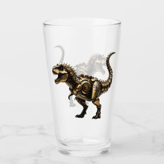 Stoomtech T-Rex Mech – Messing Dino Beest Glas (Voorkant)