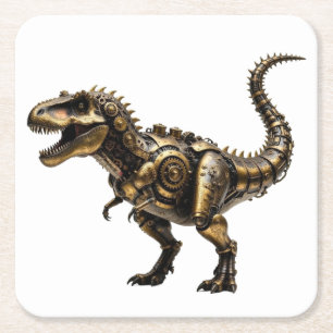 Stoomtech T-Rex Mech – Messing Dino Beest Kartonnen Onderzetters