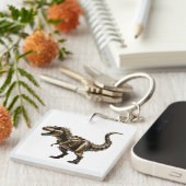 Stoomtech T-Rex Mech – Messing Dino Beest Sleutelhanger (Voorkant Rechts)