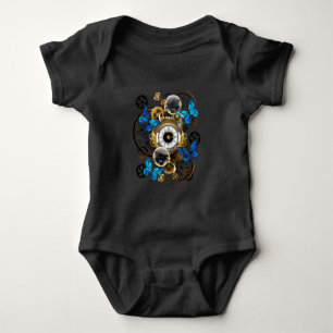 Stoomtech-tandwielen en blauwe vlinders romper