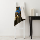 Stoomtech-tandwielen en blauwe vlinders sherpa deken (In situ)