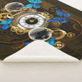 Stoomtech-tandwielen en blauwe vlinders sherpa deken (3/4)