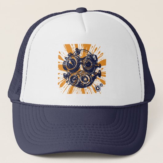 Stoomtech Truckerhoed – Vintage Industriële Stijl Trucker Pet (Voorkant)