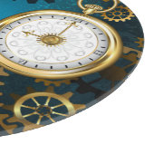 Stoomtech turkoois Achtergrond met Tandwielen Snijplank (Hoek)