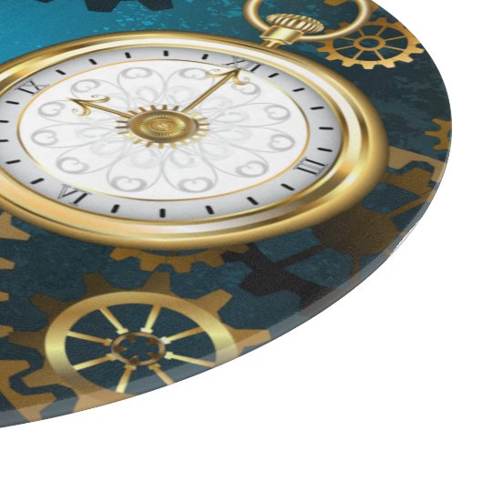 Stoomtech turkoois Achtergrond met Tandwielen Snijplank (Hoek)