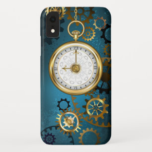 Stoomtech turquoise achtergrond met tandwielen Case-Mate iPhone case