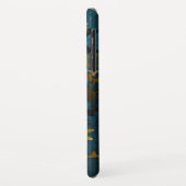 Stoomtech turquoise achtergrond met tandwielen Case-Mate iPhone case (Achterkant/links)