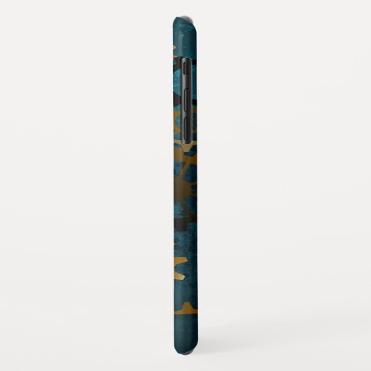 Stoomtech turquoise achtergrond met tandwielen Case-Mate iPhone case (Achterkant/links)