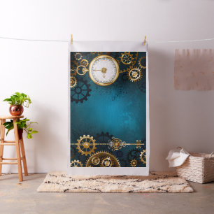 Stoomtech turquoise achtergrond met tandwielen stof