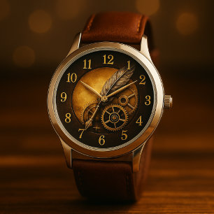 Stoomtech Veren Klok – Antiek Goud Kunst Horloge
