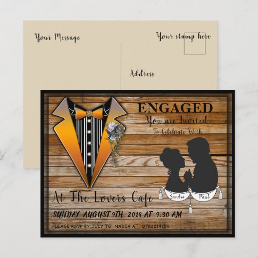 Stoomtech Verlovingsfeest Aankondigingskaart (Voorkant / Achterkant)