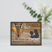 Stoomtech Verlovingsfeest Aankondigingskaart (Staand voorkant)