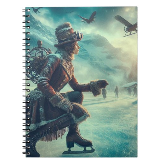 Stoomtech-Victoriaanse Fantasy Winterboodschapper Notitieboek (Voorkant)
