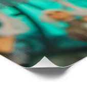 Stoomtech Victoriaanse Futuristische Groene Danser Perfect Poster (Hoek)