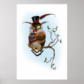 Stoomtech-Victoriaanse Keurige Uil Hoed Vintage  Poster (Voorkant)