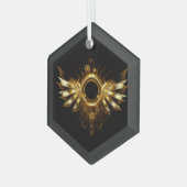 Stoomtech vleugels glas ornament (Voorkant links)