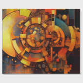 Stoomtech Zonnewerktuig Abstract Cadeaupapier (Vlak)