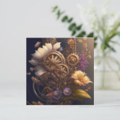 Stoomtechdeur met paarse bloemen (Staand voorkant)