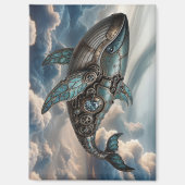 Stoomtechwalvis in wolken magneet (Voorkant)