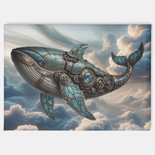 Stoomtechwalvis in wolken magneet