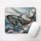 Stoomtechwalvis in wolken muismat (Met muis)
