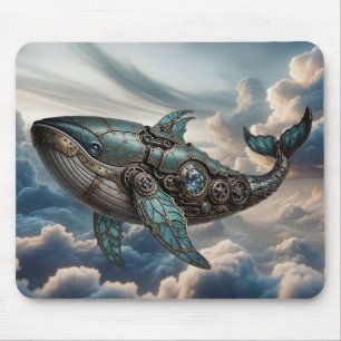 Stoomtechwalvis in wolken muismat