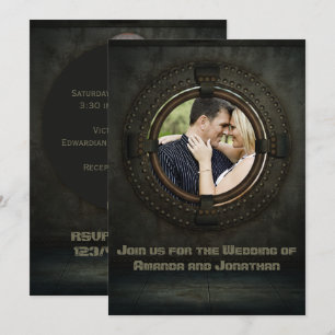 Stoomthema Huwelijksuitnodiging met foto Kaart