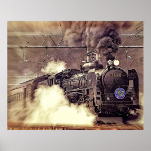 Stoomtrein 10 Poster
