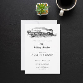 stoomtrein 60ste verjaardagsfeest kaart