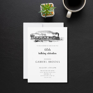 stoomtrein 60ste verjaardagsfeest kaart