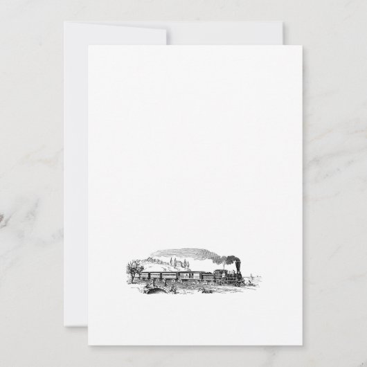  stoomtrein 60ste verjaardagsfeest kaart (Achterkant)