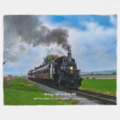  stoomtrein 89 - Naam toevoegen Fleece Deken (Voorkant (Horizontaal))