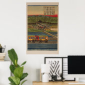 Stoomtrein aan de kust van Takanawa, deelvenster T Poster (Thuiskantoor)