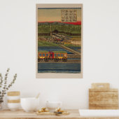 Stoomtrein aan de kust van Takanawa, deelvenster T Poster (Keuken)