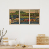 Stoomtrein aan de kust van Takanawa, Tokio Poster (Keuken)