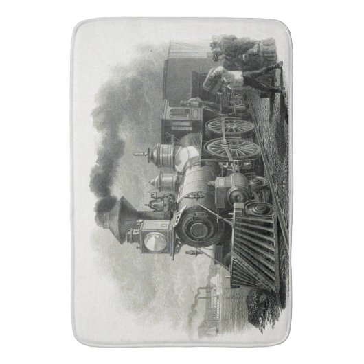  stoomtrein badmat (Voorkant Verticaal)