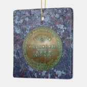 Stoomtrein bord Faux Verpakte Canvas Print Keramisch Ornament (Links)