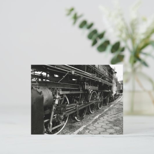  stoomtrein briefkaart (Staand voorkant)